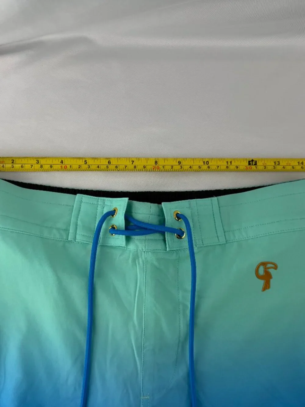 Tucann Men Blue Ombre Swim Trunks Board Shorts Compression Liner Size M